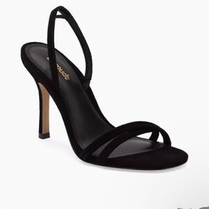 LARROUDE Annie Suede Slingback sandals in black Size 7.5